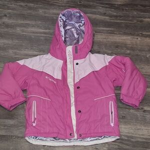 Girls Columbia Pink Omni Heat Hooded Jacket Size 4\5 Youth